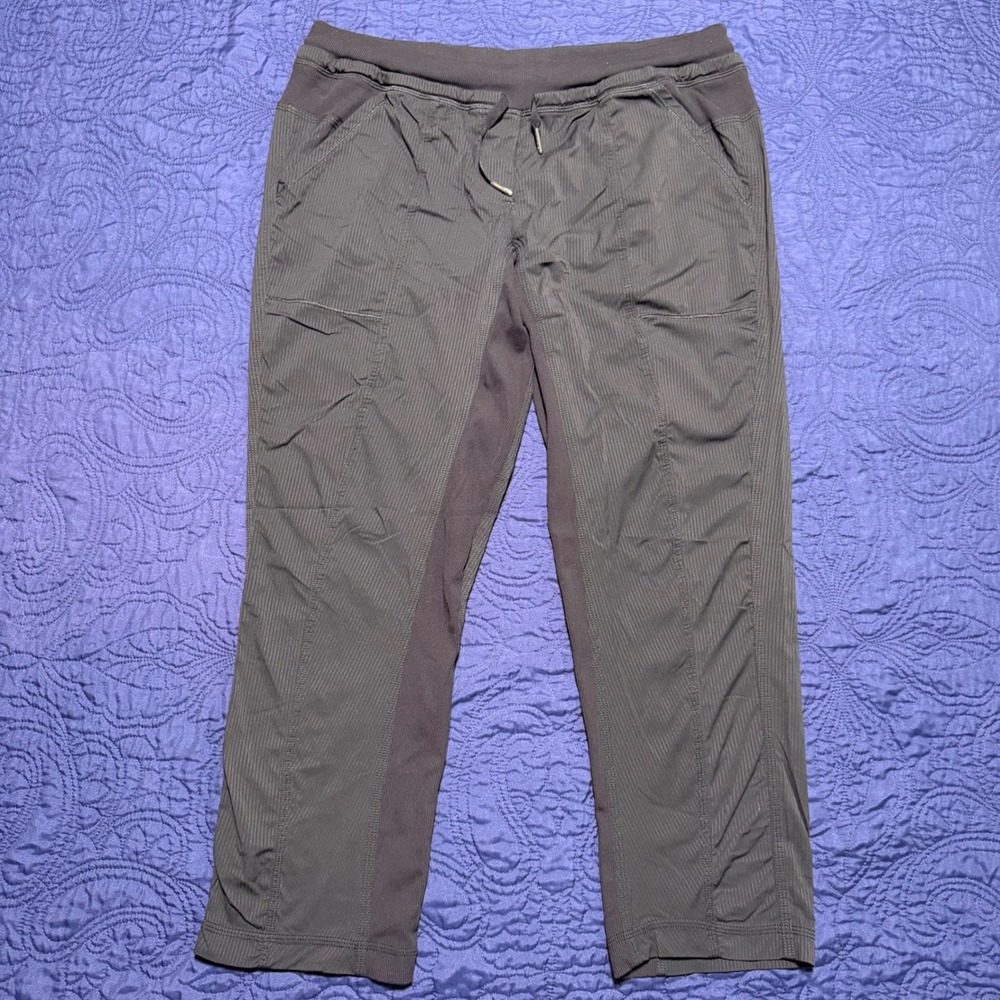 Lululemon Studio Pant III Unlined Charcoal Grey Pinstripe Joggers Size 10
